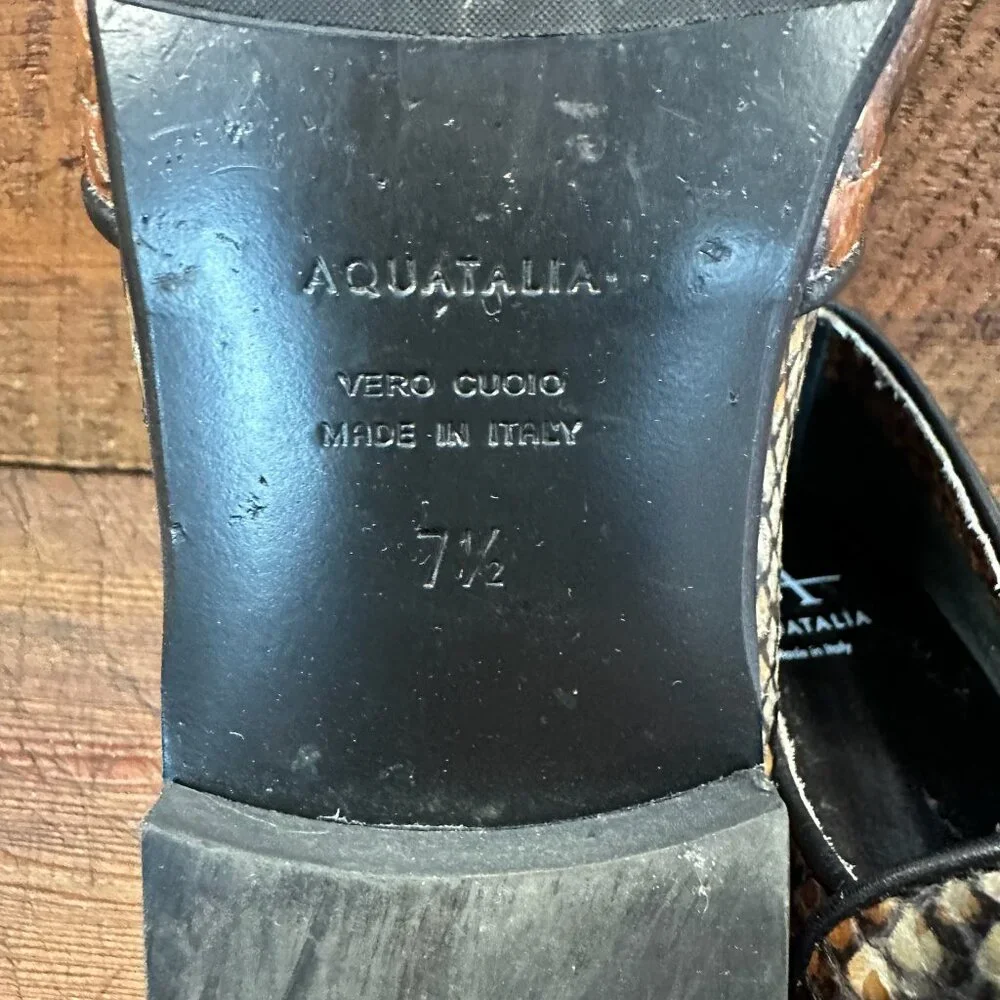Aquatalia Revy Snake Embossed Weatherproof Loafer 7.5